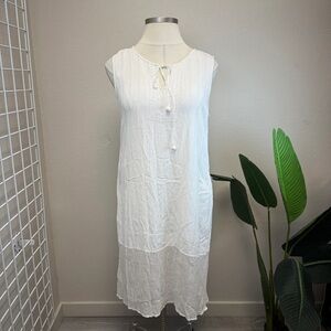 Amita Naithani White & Silver Midi Dress - Size XL